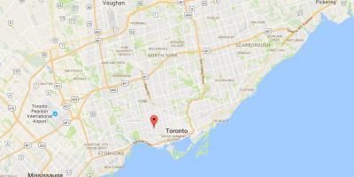 Karta över Dufferin Grove distriktet Toronto