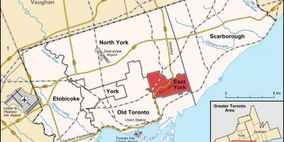 Karta över East York, Toronto
