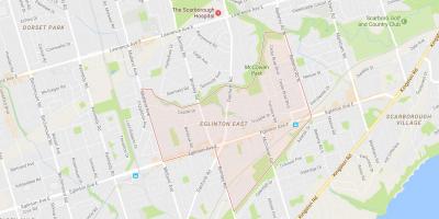 Karta över Eglinton Östra grannskap Toronto