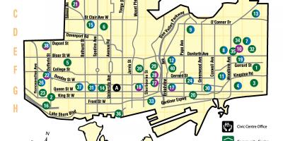 Karta över faciliteter rekreation Toronto