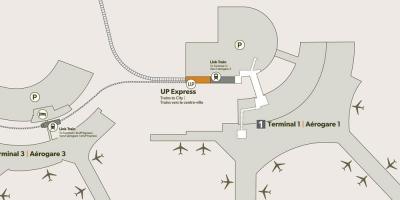Karta över flygplatsen Pearson järnvägsstation