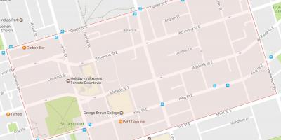Karta över Gamla Stan kvarter Toronto
