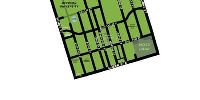 Karta över stadsdelen Garden District översikt Toronto