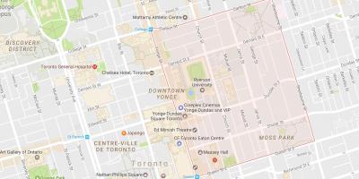Karta över stadsdelen Garden District Toronto City
