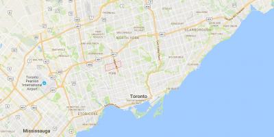 Karta över Glen Park district Toronto