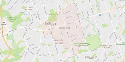 Karta över Golden Mile grannskapet Toronto