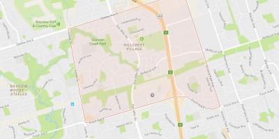 Karta över Hillcrest Byn grannskapet Toronto