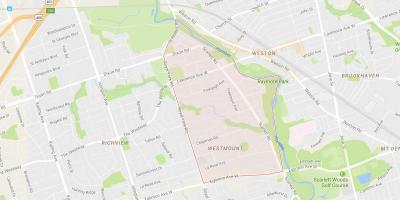 Karta över Humber Höjder – Westmount grannskapet Toronto