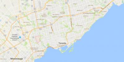 Karta över Humber Valley Village distriktet Toronto