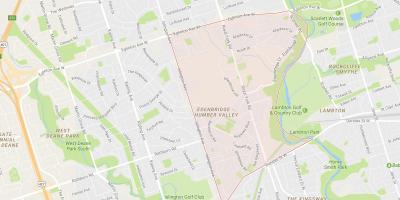 Karta över Humber Valley Village grannskapet Toronto