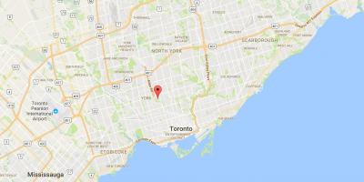 Karta över Humewood–Cedarvale distriktet Toronto