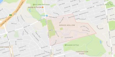 Karta över Höggs Ihåliga grannskapet Toronto