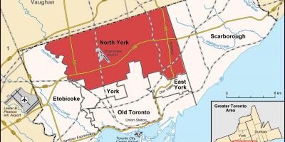 Karta över North York, Toronto