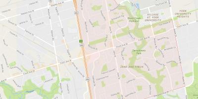 Karta av Jane och Finch grannskapet Toronto