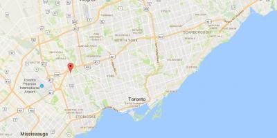 Karta över Kingsview Byn distriktet Toronto