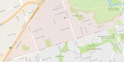 Karta över Kingsview Byn grannskapet Toronto