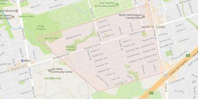 Karta över Lansing grannskapet Toronto