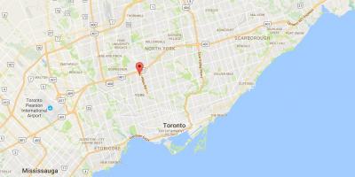Karta över Lawrence Höjder distriktet Toronto