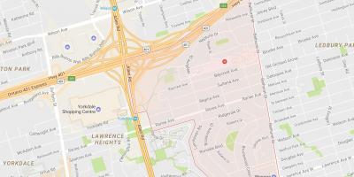 Karta över Lawrence Manor grannskapet Toronto
