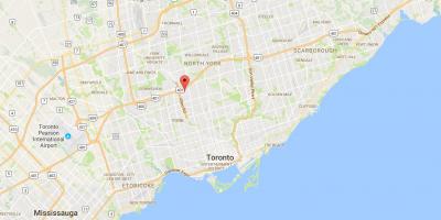 Karta över Lawrence Manor distriktet Toronto