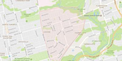Karta över Leaside grannskapet Toronto