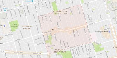 Karta över Little Italy grannskapet Toronto