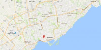 Karta över Lilla Portugal distriktet Toronto