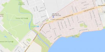 Karta över Long Branch grannskapet Toronto
