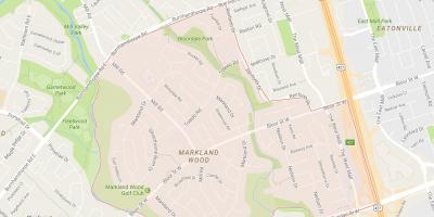 Karta över Markland Trä grannskapet Toronto