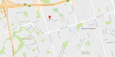 Karta över Maryvalen eighbourhood Toronto