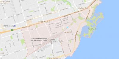 Karta över Mimico grannskapet Toronto