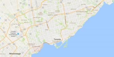 Karta över Mimico distriktet Toronto