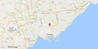 Karta av Moore Park district Toronto