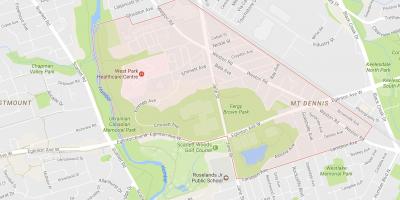 Karta över Mount Dennis grannskapet Toronto