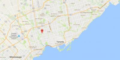 Karta över Mount Dennis distriktet Toronto