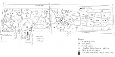 Karta över Mount pleasant kyrkogården