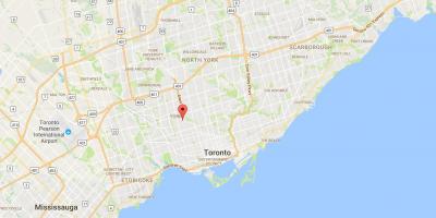 Karta över Oakwood–Vaughan distriktet Toronto
