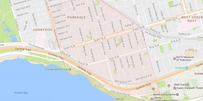 Karta över Parkdale grannskapet Toronto
