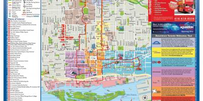 Karta över platser av intresse i Toronto