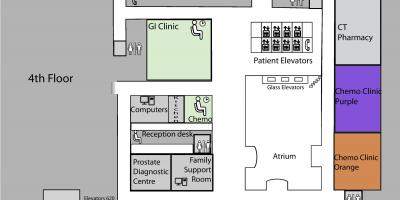 Karta över Princess Margaret Cancer Centre Toronto 4: e våningen