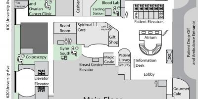 Karta över Princess Margaret Cancer Centre Toronto entréplan