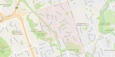 Karta över Prinsessan Trädgårdar grannskapet Toronto