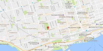 Karta över Queen Street West kvarter Toronto