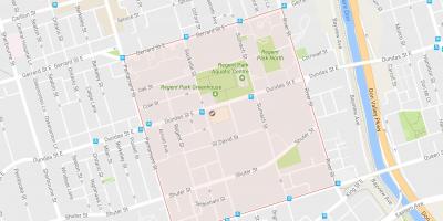 Karta över Regent Park stadsdelen Toronto