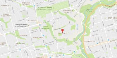 Karta över Rosedale grannskapet Toronto