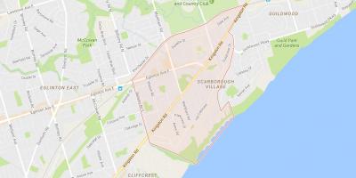 Karta över Scarborough Byn grannskapet Toronto