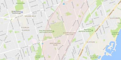Karta över Scarborough Korsningen grannskapet Toronto