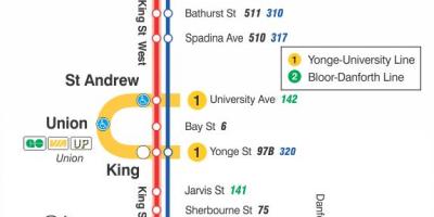 Karta över spårvagn linje 504 King