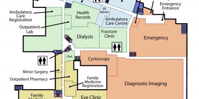 Karta över St. Joseph ' s Health Centre bottenvåningen