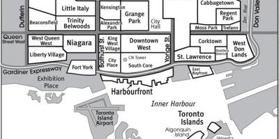 Karta över Trakten Söder Centrala Toronto